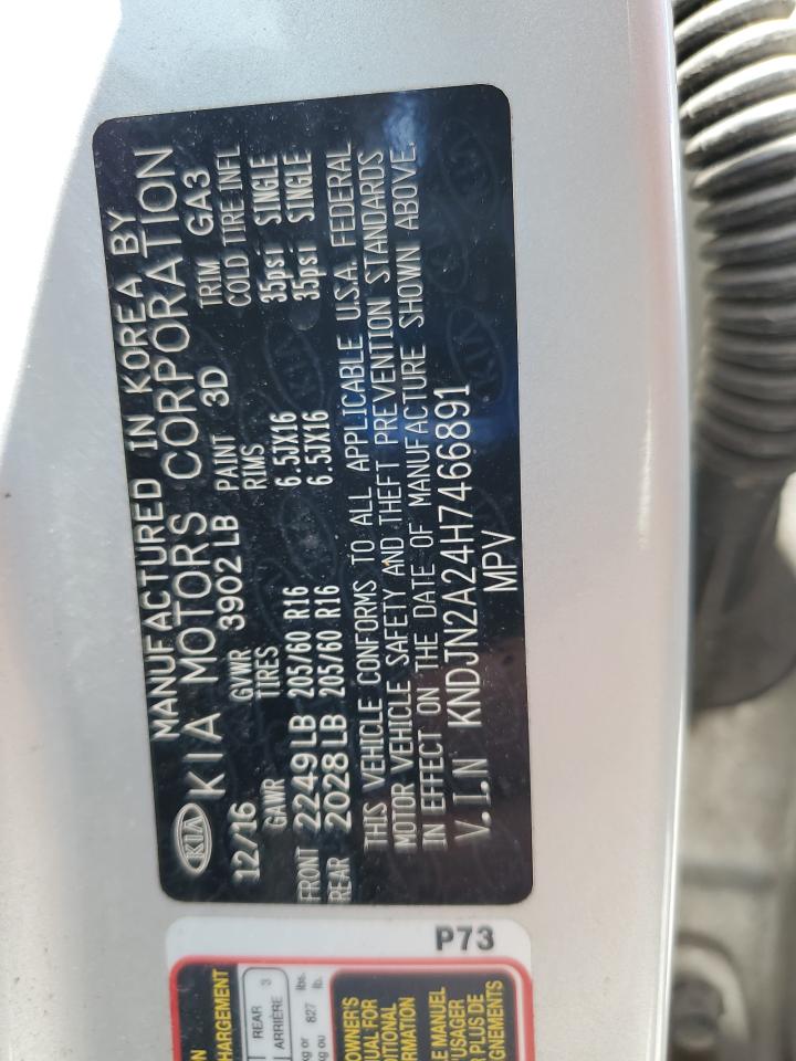2017 Kia Soul VIN: KNDJN2A24H7466891 Lot: 68367185