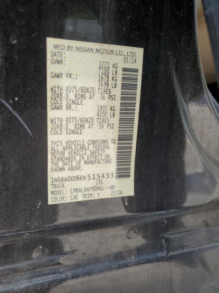 2014 Nissan Titan S VIN: 1N6BA0ED6EN515433 Lot: 68946085