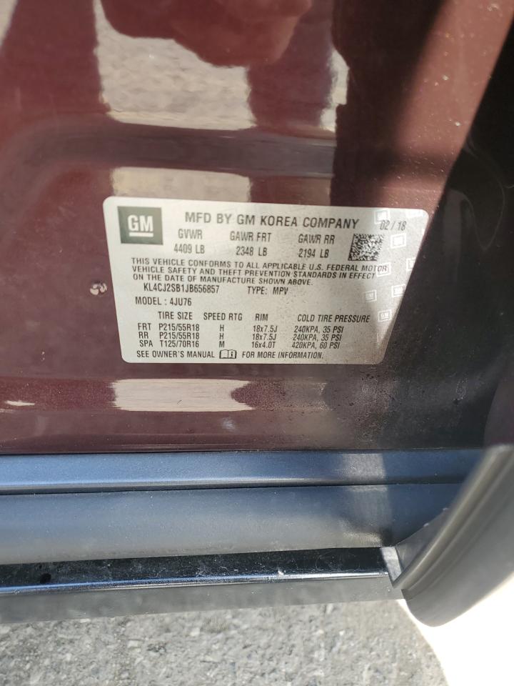 2018 Buick Encore Sport Touring VIN: KL4CJ2SB1JB656857 Lot: 70719345