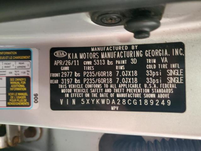 2012 KIA SORENTO SX  