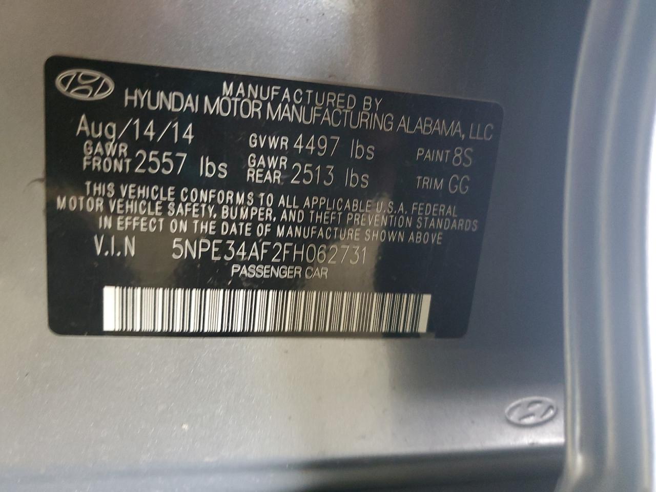 2015 Hyundai Sonata Sport VIN: 5NPE34AF2FH062731 Lot: 70673605