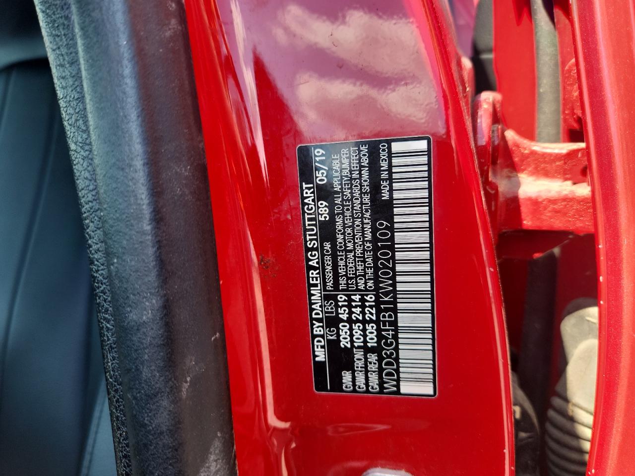 2019 Mercedes-Benz A 220 4Matic VIN: WDD3G4FB1KW020109 Lot: 69242375