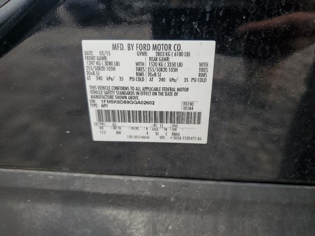 2016 Ford Explorer Xlt VIN: 1FM5K8D89GGA02602 Lot: 68138115