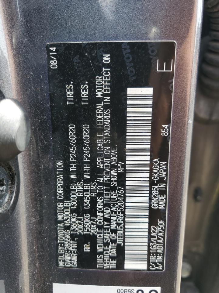 2015 Toyota 4Runner Sr5/Sr5 Premium VIN: JTEBU5JR6F5204767 Lot: 70548355