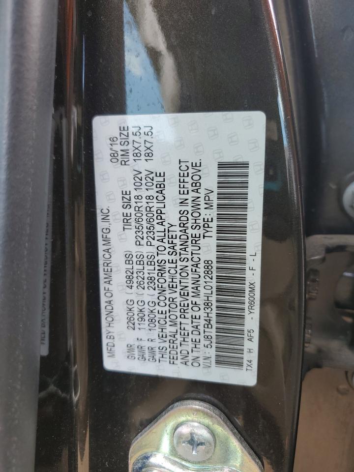 2017 Acura Rdx VIN: 5J8TB4H38HL012888 Lot: 71136965