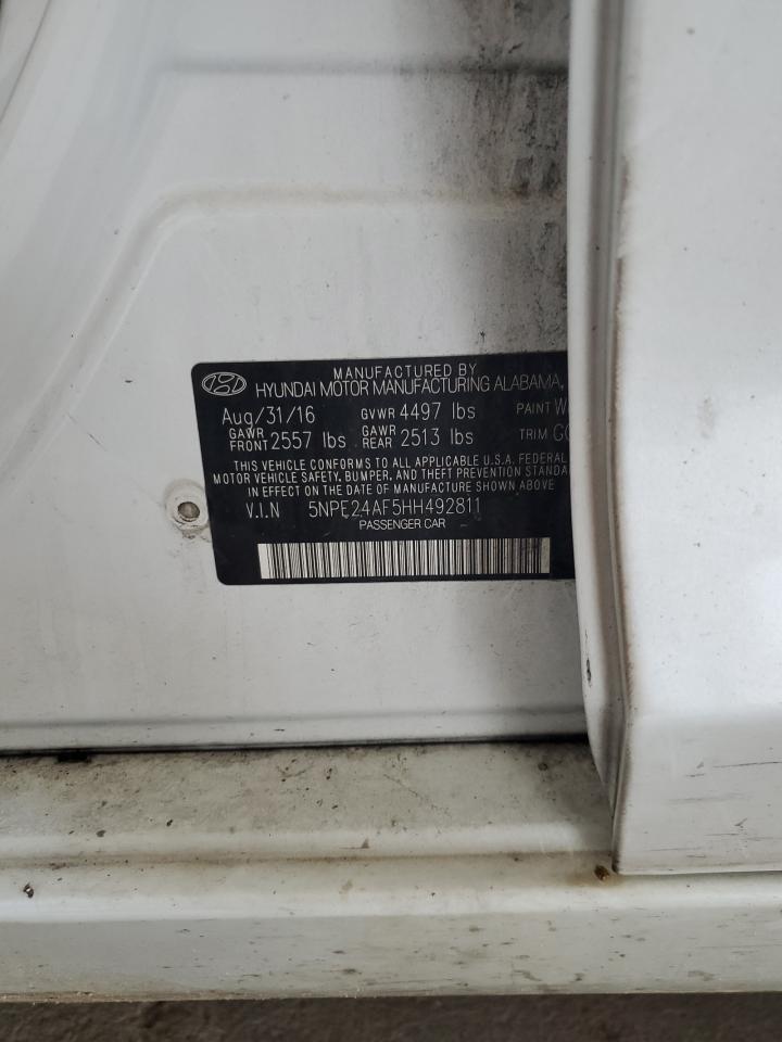 2017 Hyundai Sonata Se VIN: 5NPE24AF5HH492811 Lot: 68997705