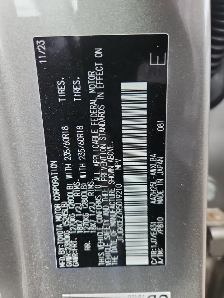 2024 Lexus Nx 350H Base VIN: JTJGKCEZ7R5019210 Lot: 71123725