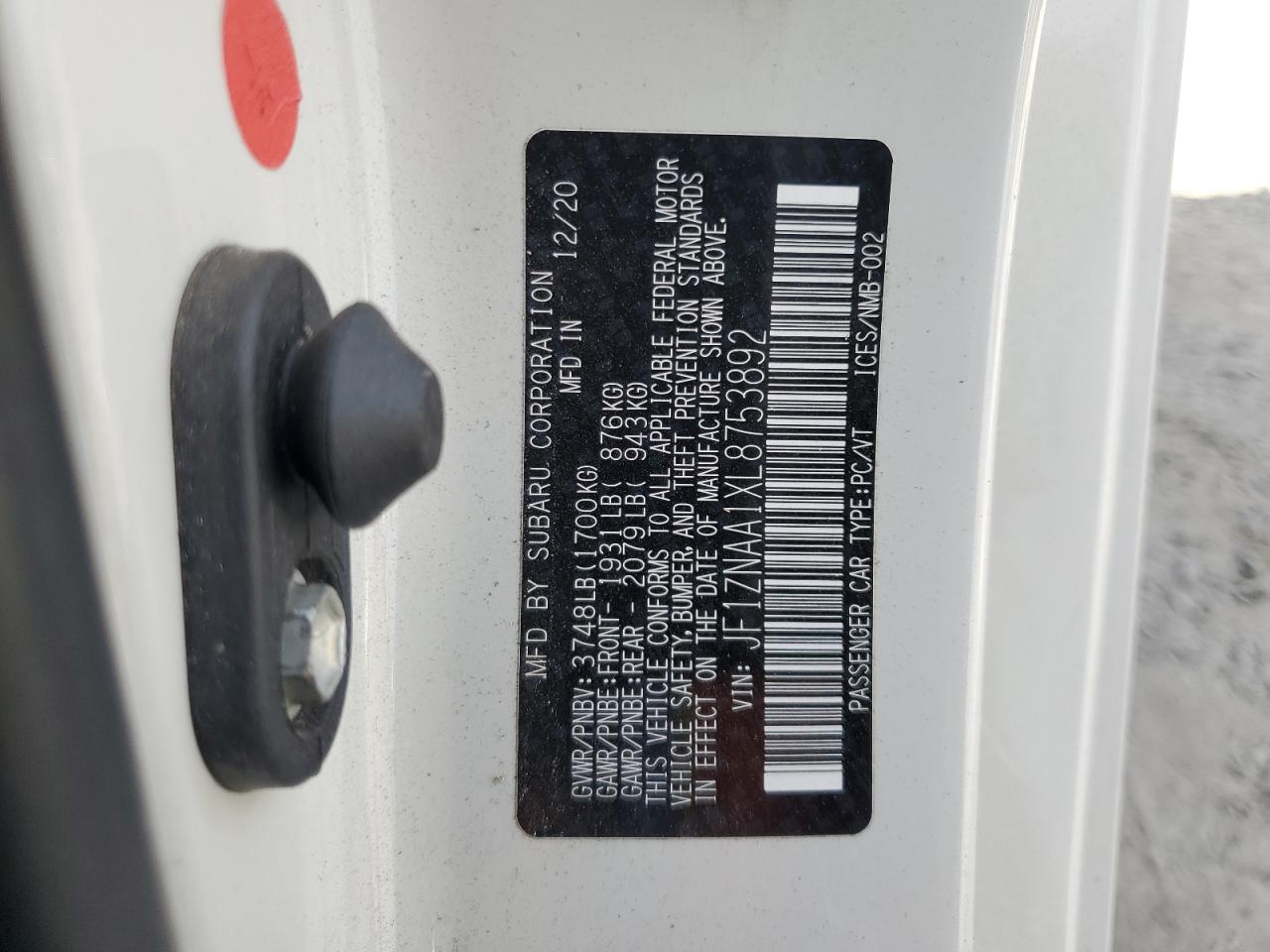 2020 Toyota 86 VIN: JF1ZNAA1XL8753892 Lot: 70304425