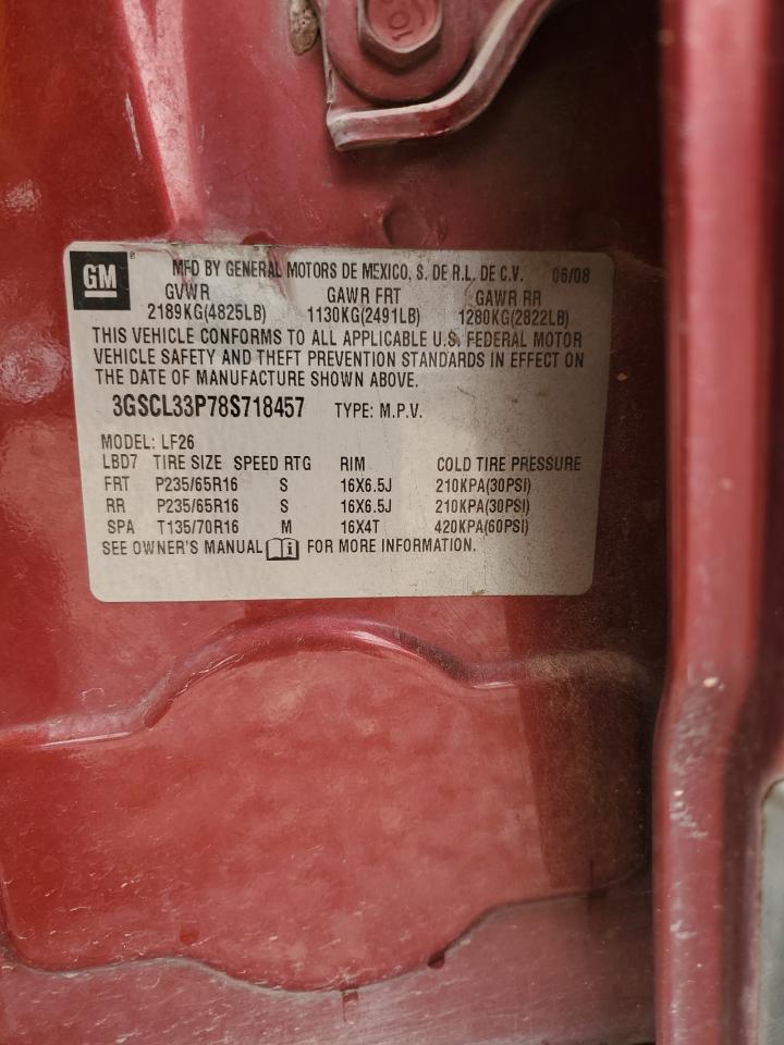 2008 Saturn Vue Xe VIN: 3GSCL33P78S718457 Lot: 70742315