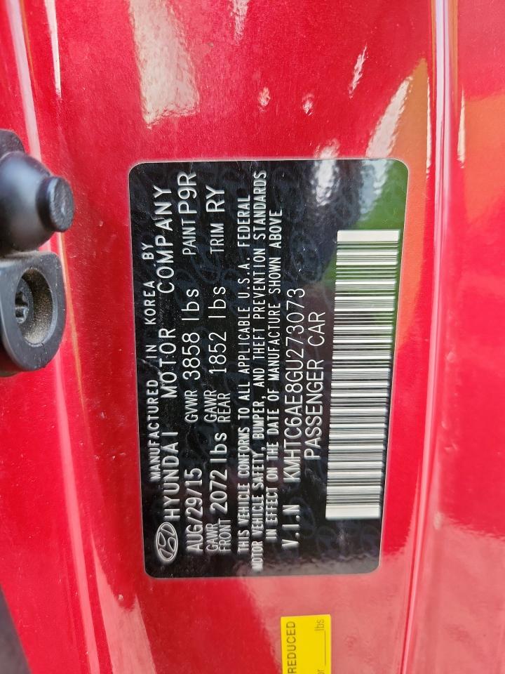 2016 Hyundai Veloster Turbo VIN: KMHTC6AE8GU273073 Lot: 70575755