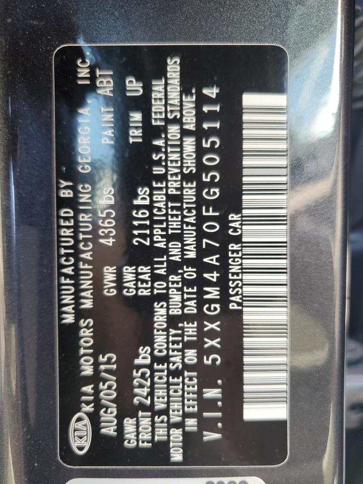 2015 Kia Optima Lx VIN: 5XXGM4A70FG505114 Lot: 68083025