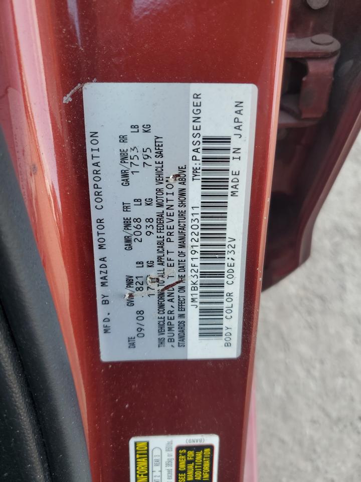 2009 Mazda 3 I VIN: JM1BK32F191220311 Lot: 70039735