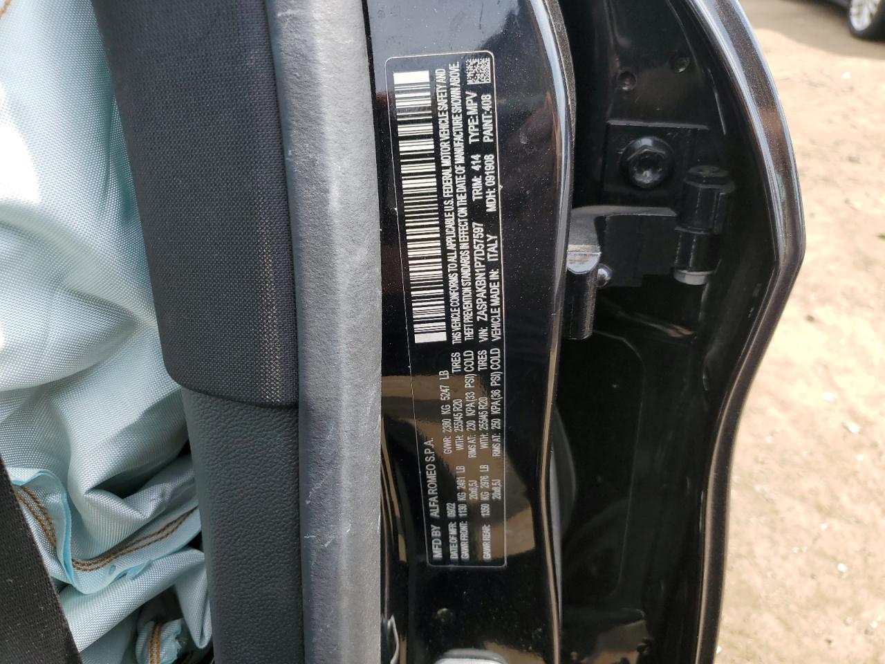 2023 Alfa Romeo Stelvio Ti VIN: ZASPAKBN1P7D57597 Lot: 67931575