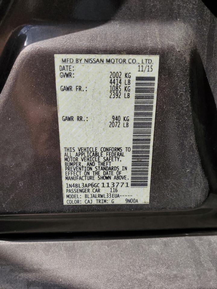 2016 Nissan Altima 3.5Sl VIN: 1N4BL3AP6GC113771 Lot: 70403615