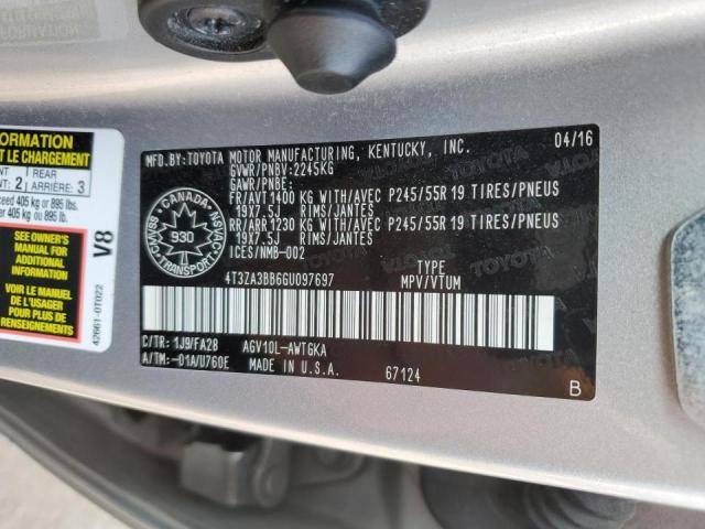 2016 TOYOTA VENZA XLE  