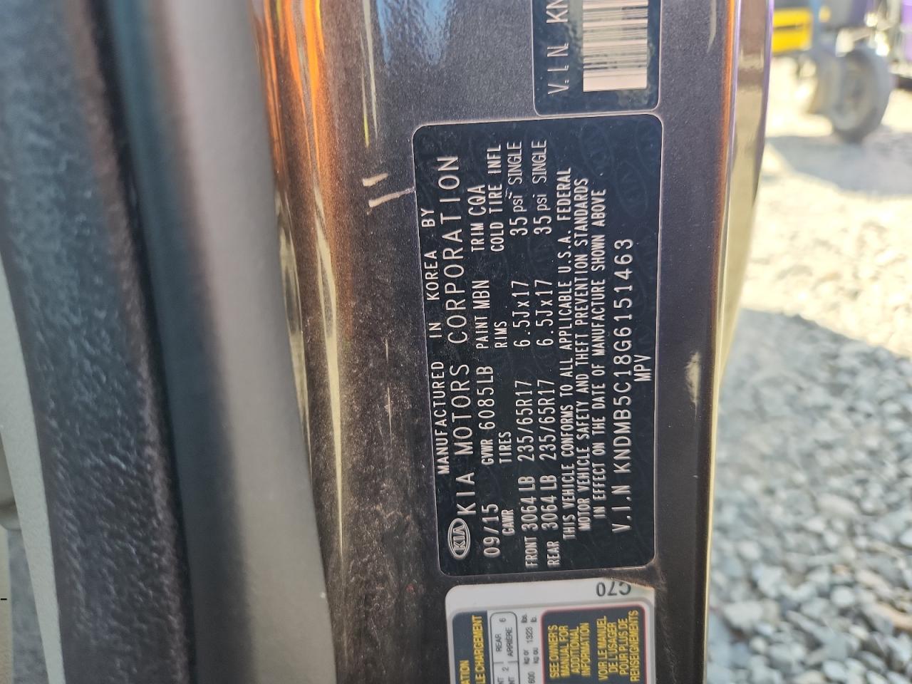 2016 Kia Sedona Lx VIN: KNDMB5C18G6151463 Lot: 69796445