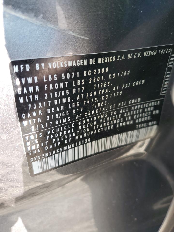 2021 Volkswagen Tiguan Se VIN: 3VV2B7AX5MM018134 Lot: 70475355