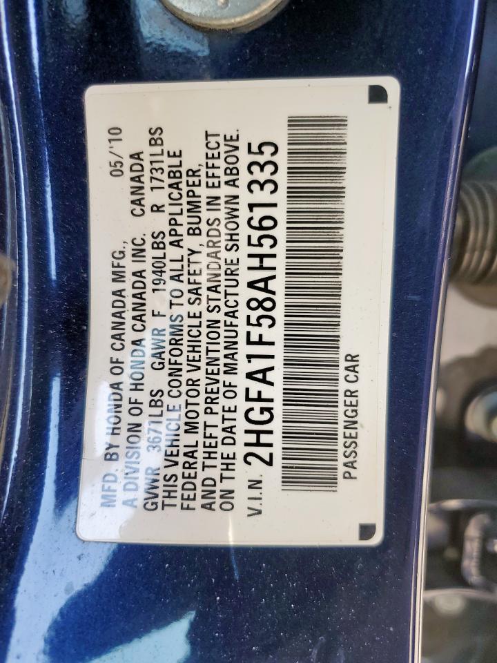 2010 Honda Civic Lx VIN: 2HGFA1F58AH561335 Lot: 69682225
