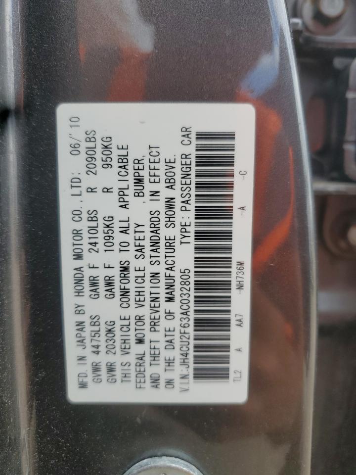 2010 Acura Tsx VIN: JH4CU2F63AC032805 Lot: 69859095