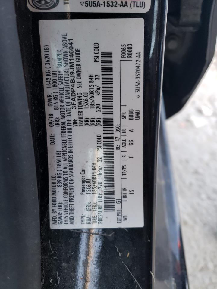 2018 Ford Fiesta Se VIN: 3FADP4BJ9JM146041 Lot: 70761835