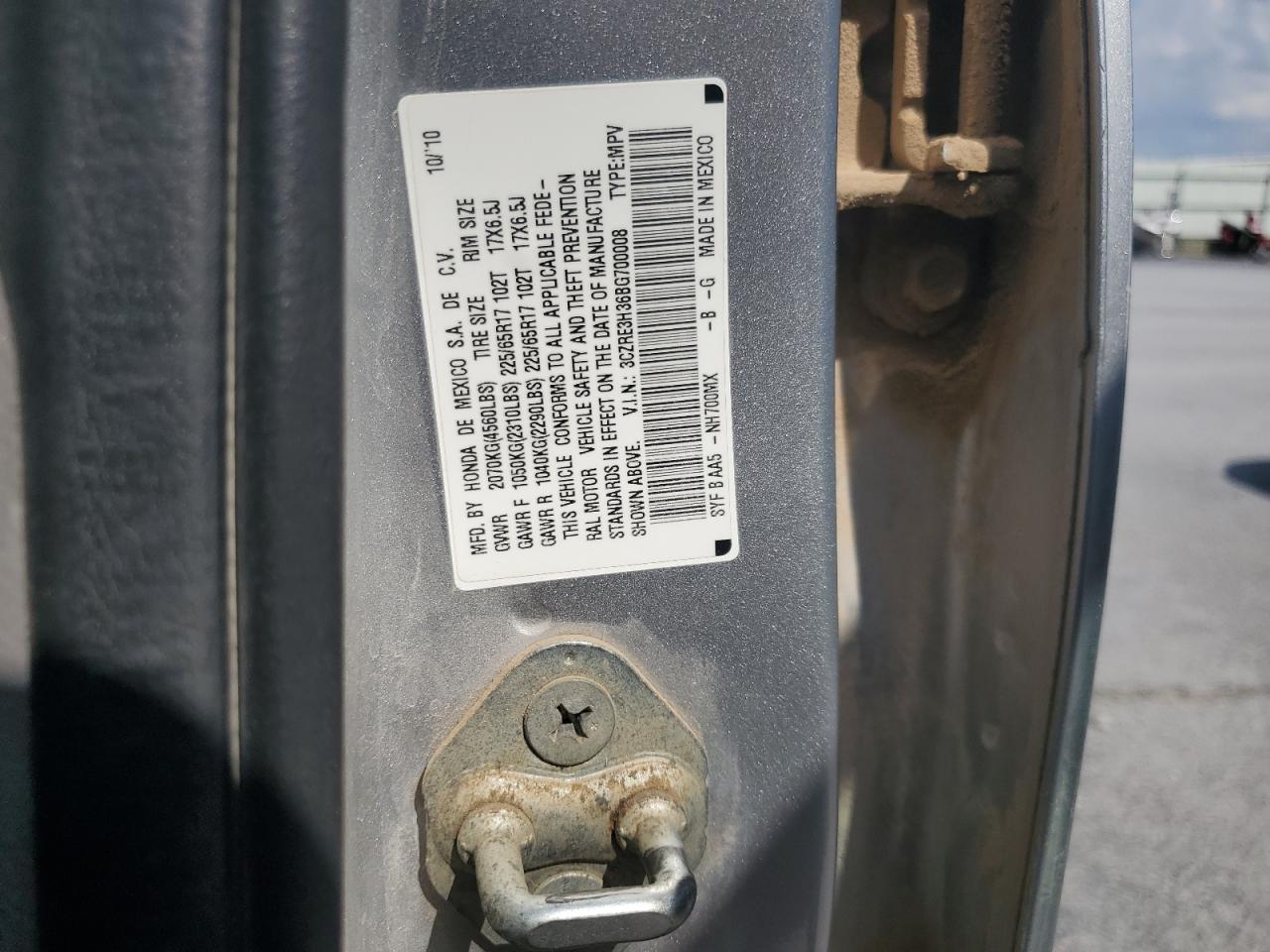 2011 Honda Cr-V Lx VIN: 3CZRE3H36BG700008 Lot: 69786265