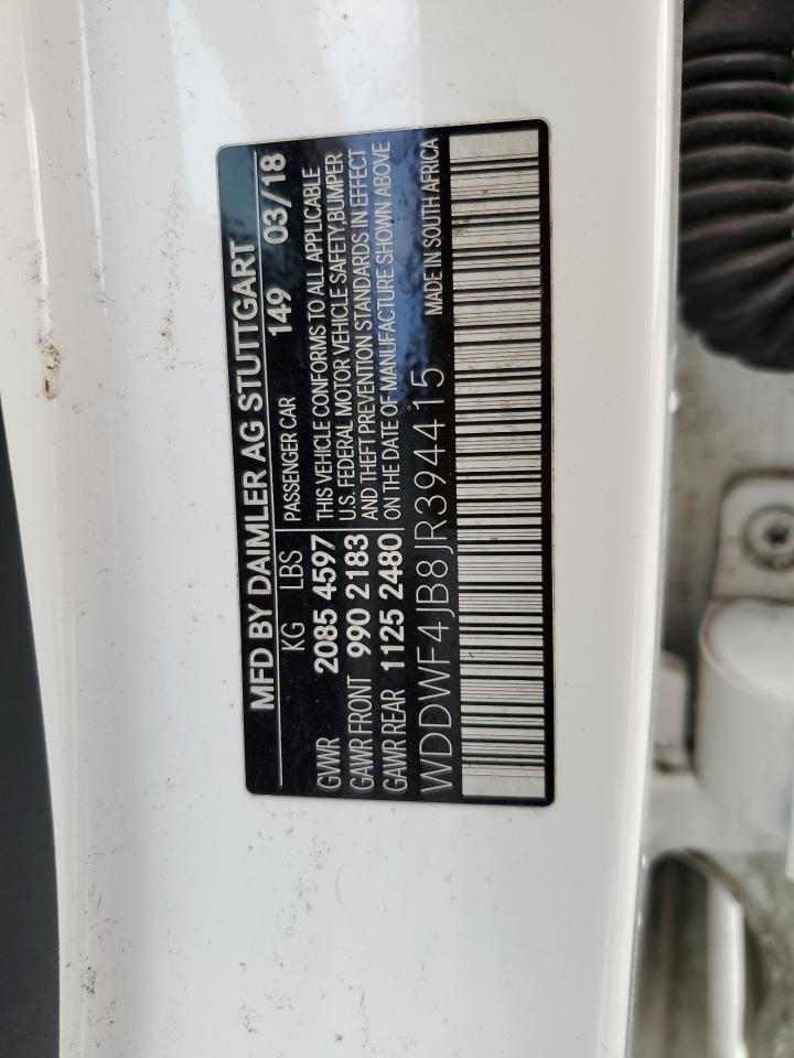 2018 Mercedes-Benz C 300 VIN: WDDWF4JB8JR394415 Lot: 69763065