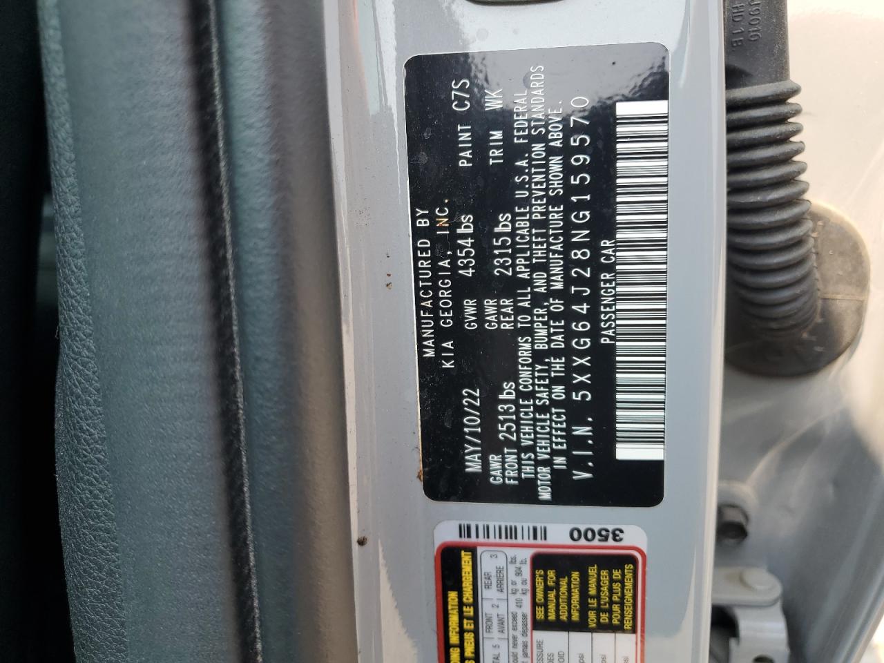 2022 Kia K5 Gt Line VIN: 5XXG64J28NG159570 Lot: 67473735