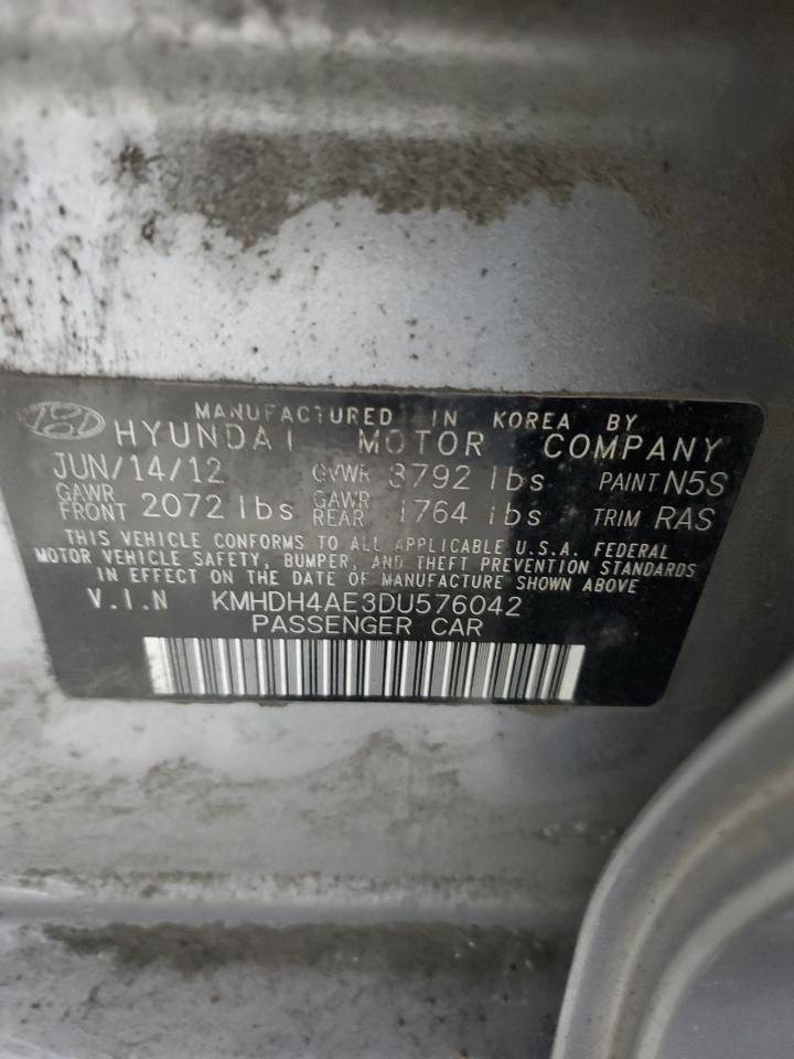 2013 Hyundai Elantra Gls VIN: KMHDH4AE3DU576042 Lot: 67456405