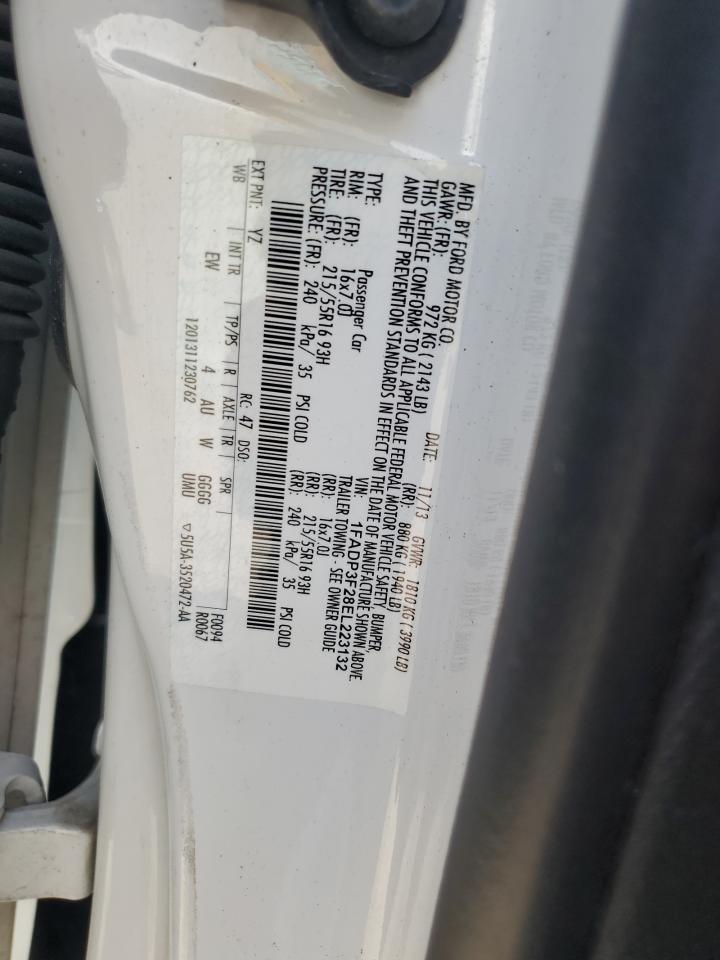 2014 Ford Focus Se VIN: 1FADP3F28EL223132 Lot: 70185845