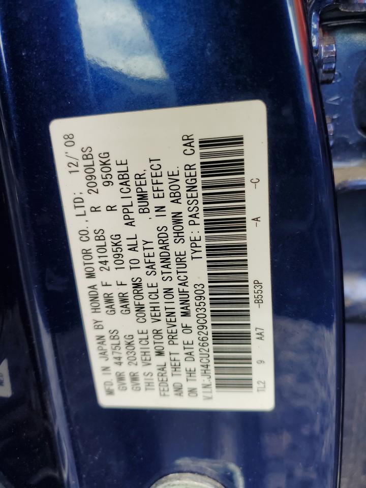 2009 Acura Tsx VIN: JH4CU26629C035903 Lot: 69299275