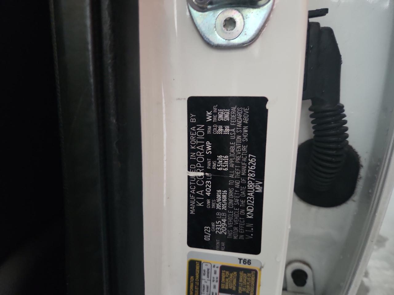 2023 Kia Soul Lx VIN: KNDJ23AU8P7876267 Lot: 69747645