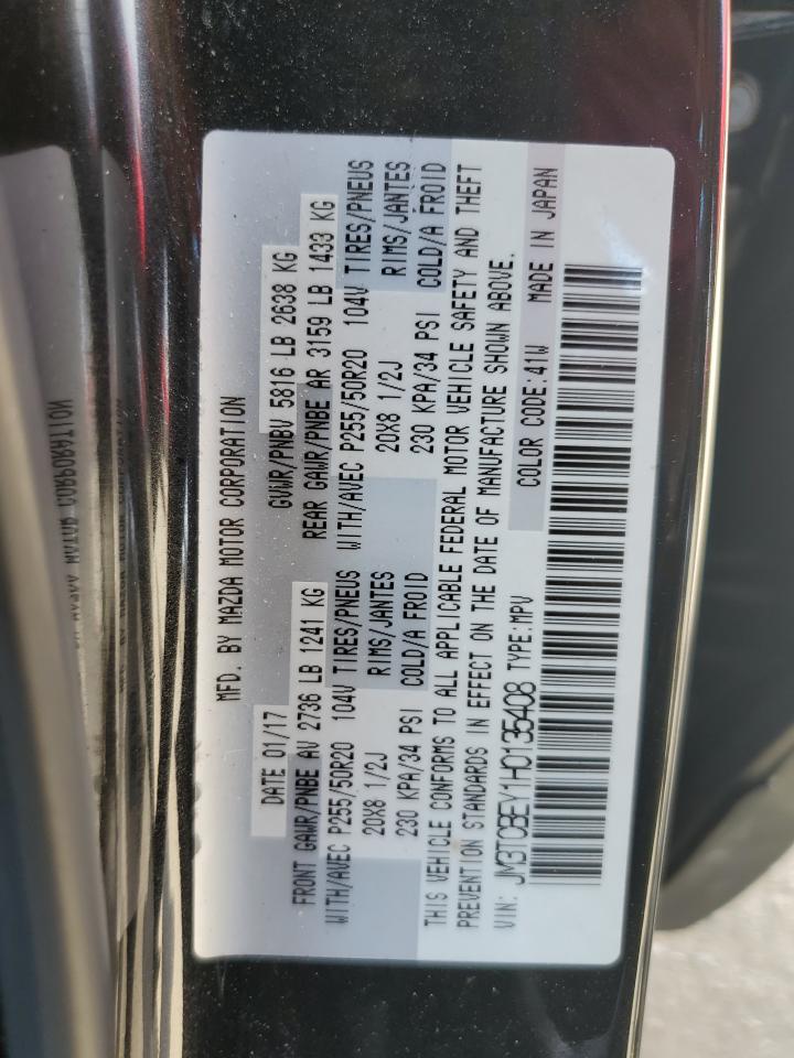 2017 Mazda Cx-9 Signature VIN: JM3TCBEY1H0135408 Lot: 70950045