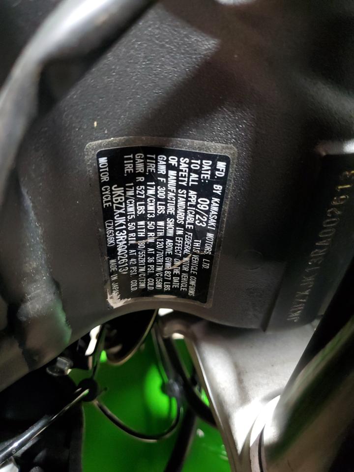 2024 Kawasaki Zx636 K VIN: JKBZXJK13RA002613 Lot: 70731725