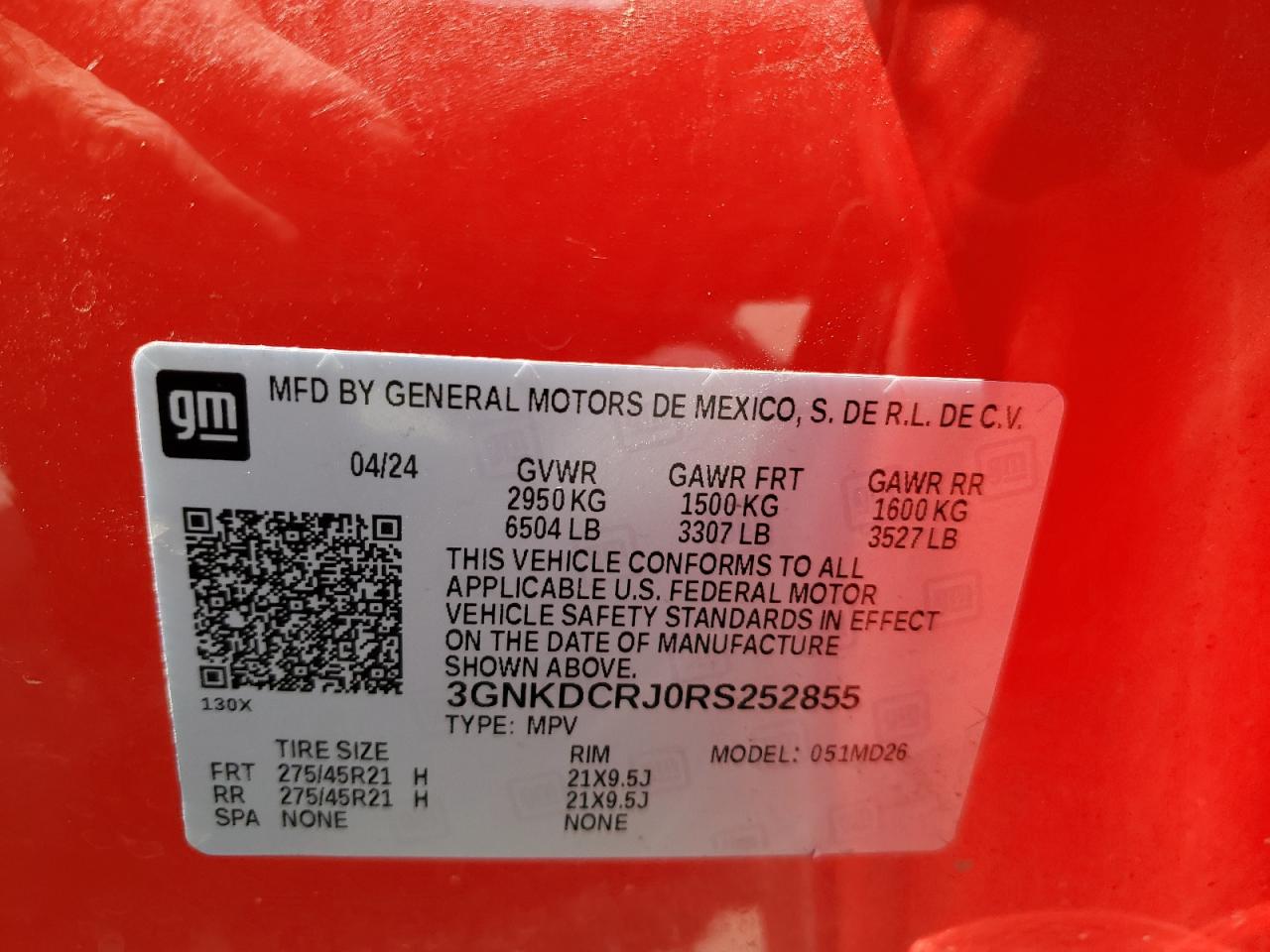 2024 Chevrolet Blazer Rs VIN: 3GNKDCRJ0RS252855 Lot: 67775225