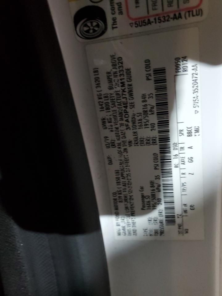 3FADP4EJ7KM133320 2019 Ford Fiesta Se