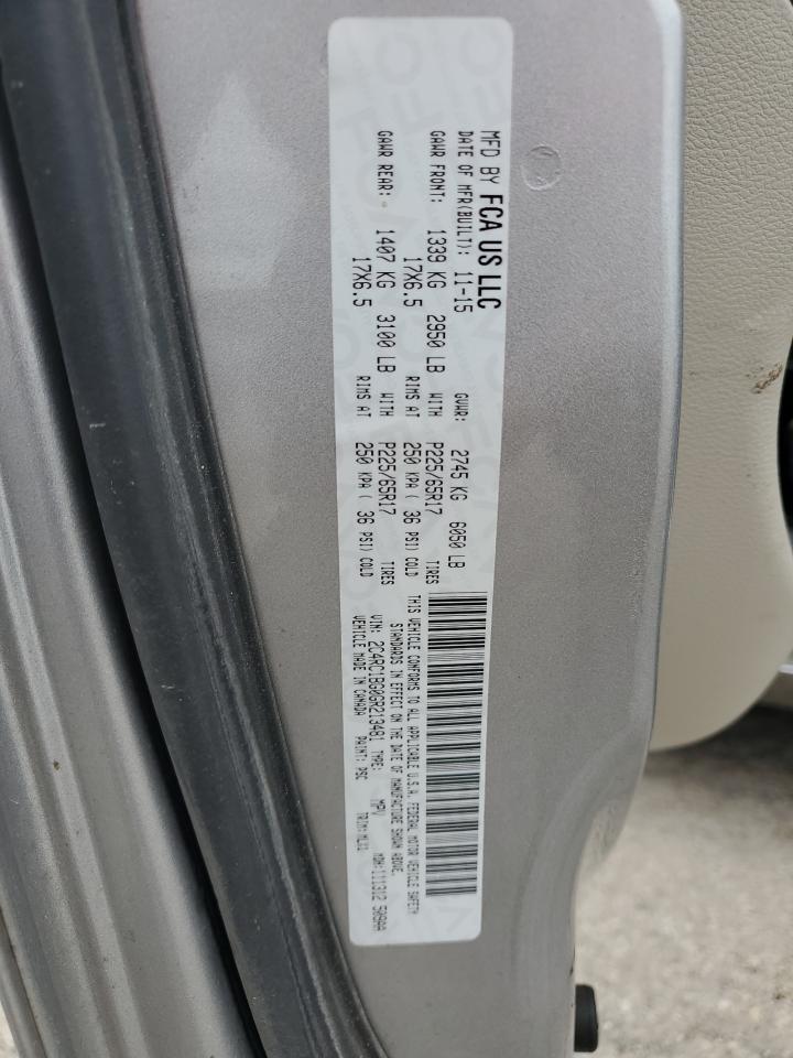 2016 Chrysler Town & Country Touring VIN: 2C4RC1BG0GR213481 Lot: 69414055