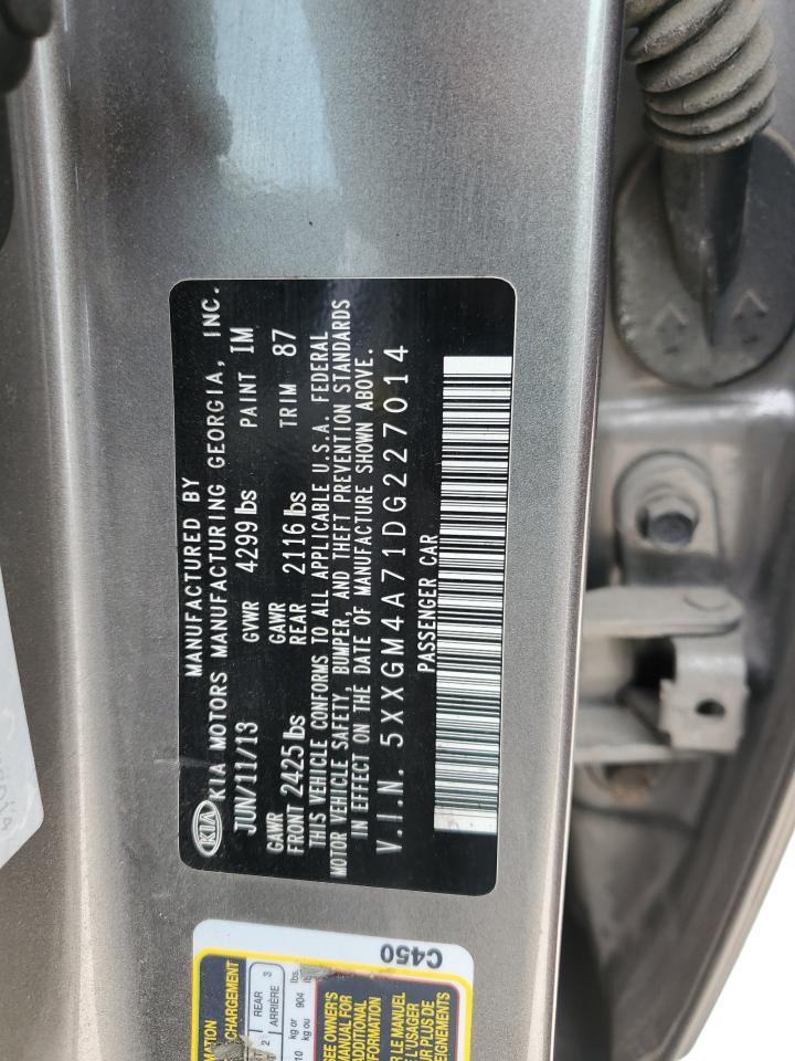 2013 Kia Optima Lx VIN: 5XXGM4A71DG227014 Lot: 67484165