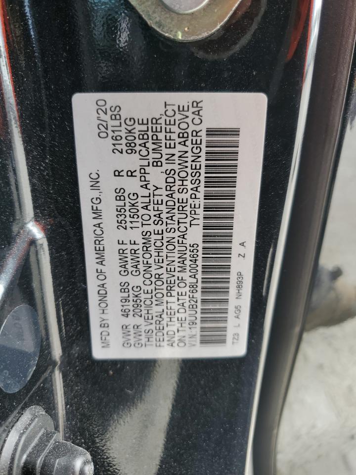 2020 Acura Tlx Technology VIN: 19UUB2F68LA004655 Lot: 70393215