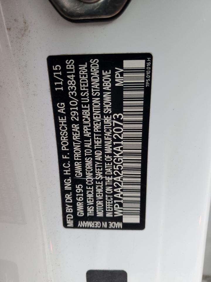 2016 Porsche Cayenne VIN: WP1AA2A25GKA12073 Lot: 70719915