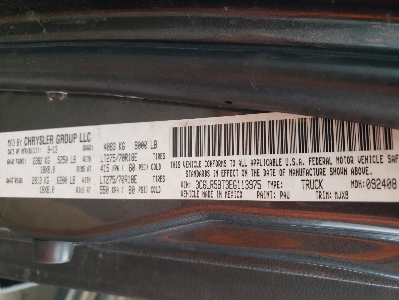 3C6LR5BT3EG113975 2014 Ram 2500 Slt