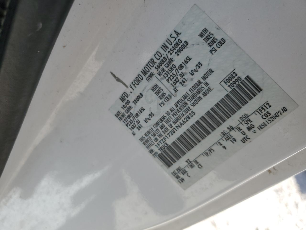 1FTZF17281NA62835 2001 Ford F150