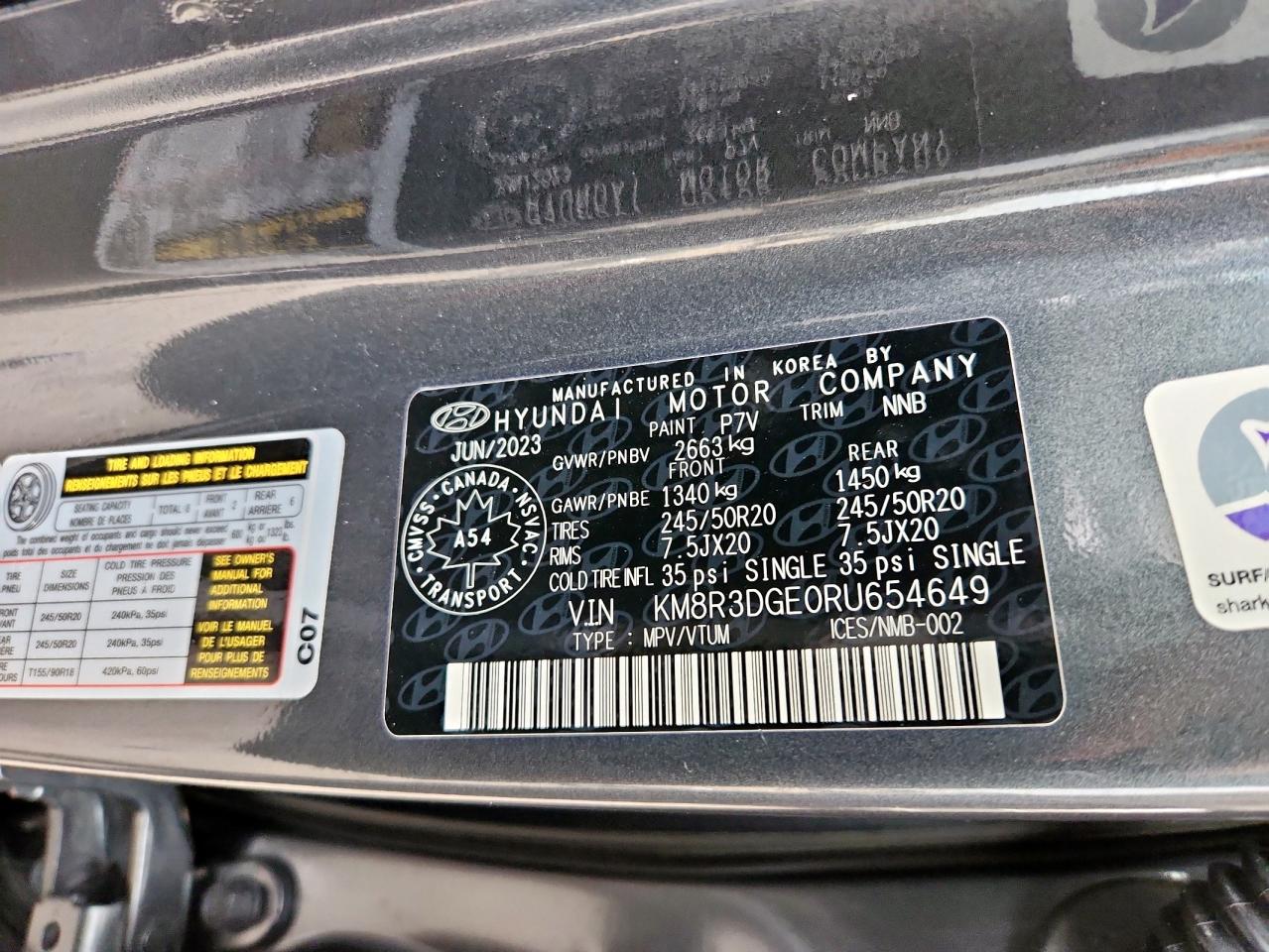 2024 Hyundai Palisade Xrt VIN: KM8R3DGE0RU654649 Lot: 69957645