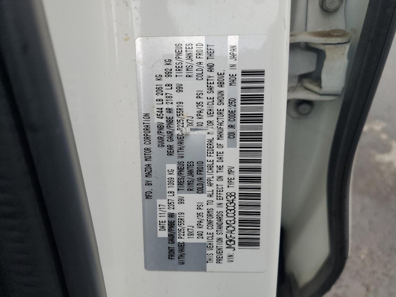 2018 Mazda Cx-5 Touring VIN: JM3KFACM3J0303438 Lot: 70495945