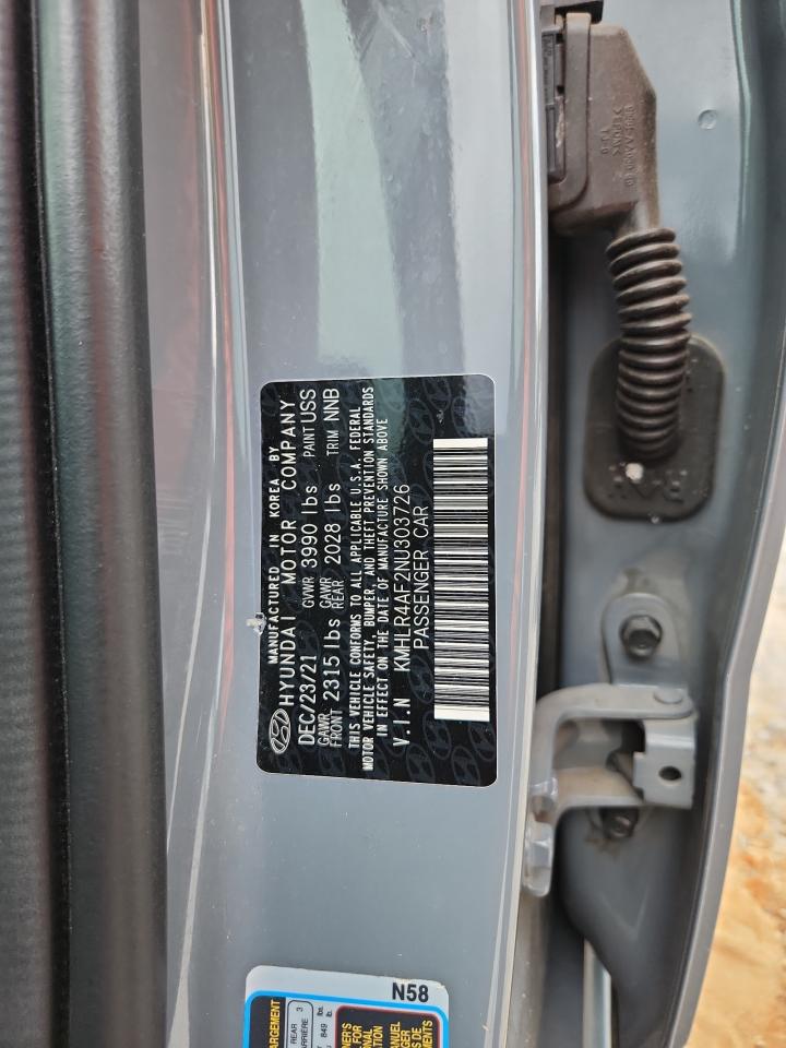 2022 Hyundai Elantra N Line VIN: KMHLR4AF2NU303726 Lot: 67995835