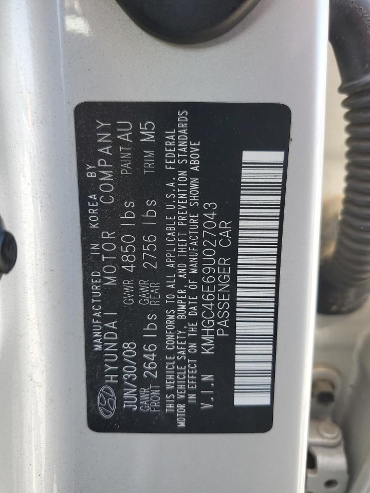 2009 Hyundai Genesis 3.8L VIN: KMHGC46E69U027043 Lot: 70619425