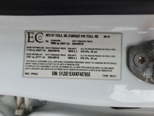 2019 TESLA MODEL 3   