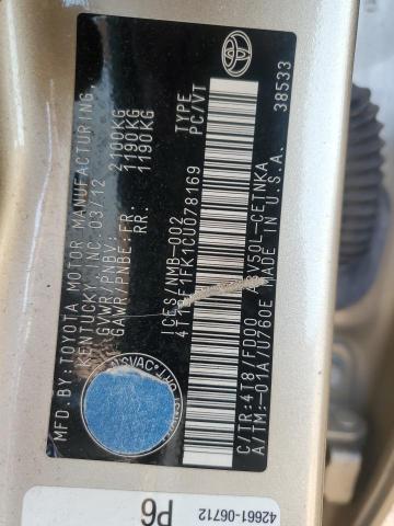 2012 TOYOTA CAMRY BASE  