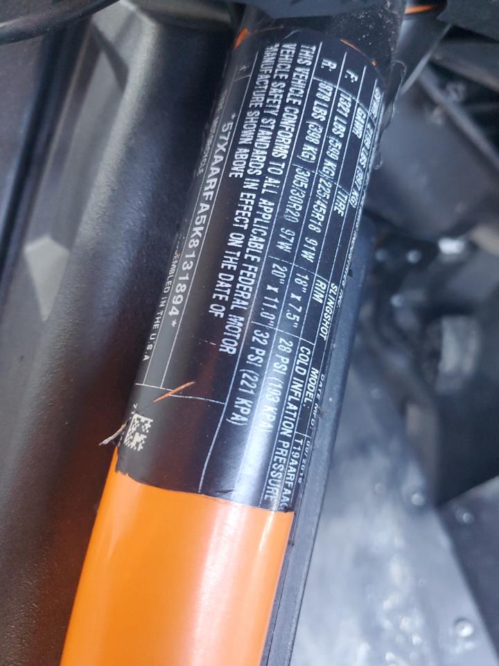 2019 Polaris Slingshot Slr VIN: 57XAARFA5K8131894 Lot: 69090265