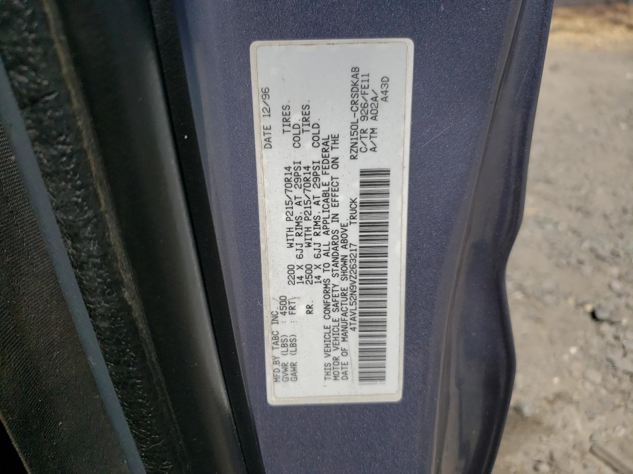 1997 Toyota Tacoma Xtracab VIN: 4TAVL52N9VZ263217 Lot: 69307475