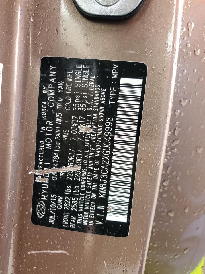 KM8J3CA2XGU049993 2016 Hyundai Tucson Limited